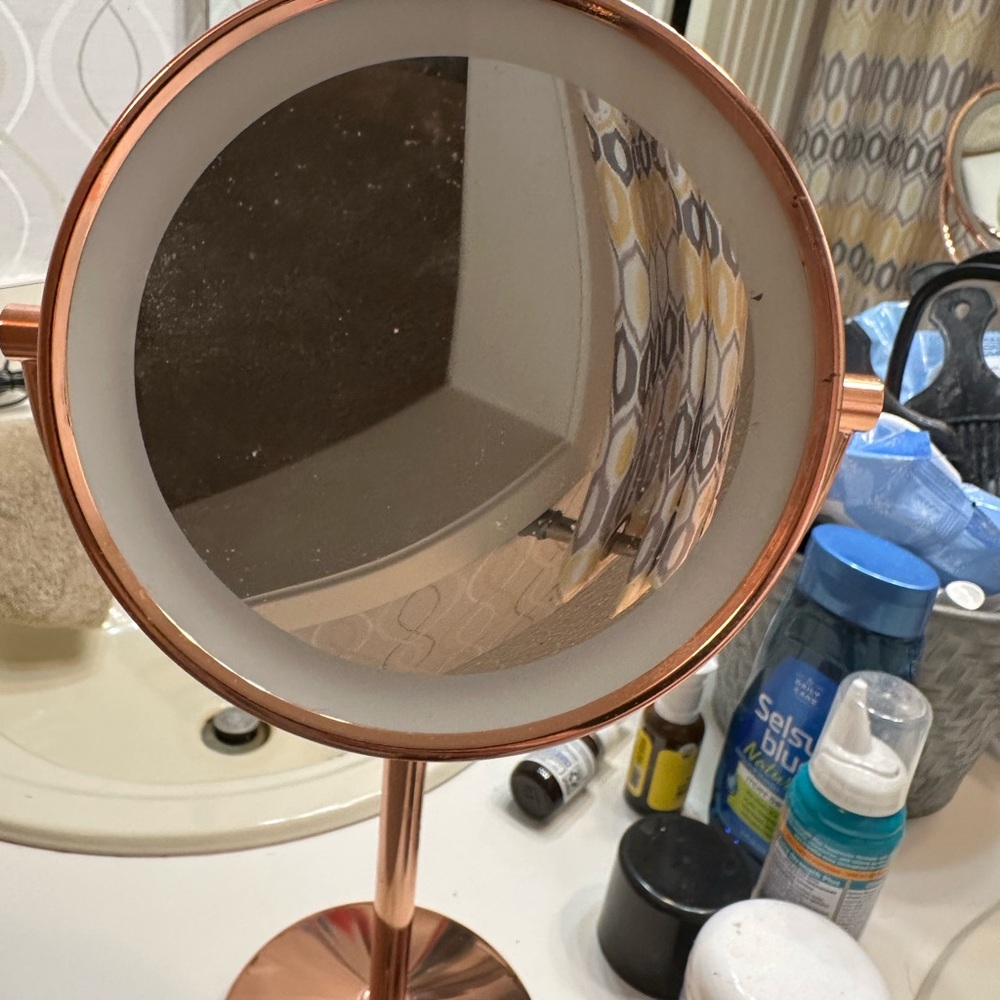 Copper Lighted Vanity Mirror - Picture 2 of 4